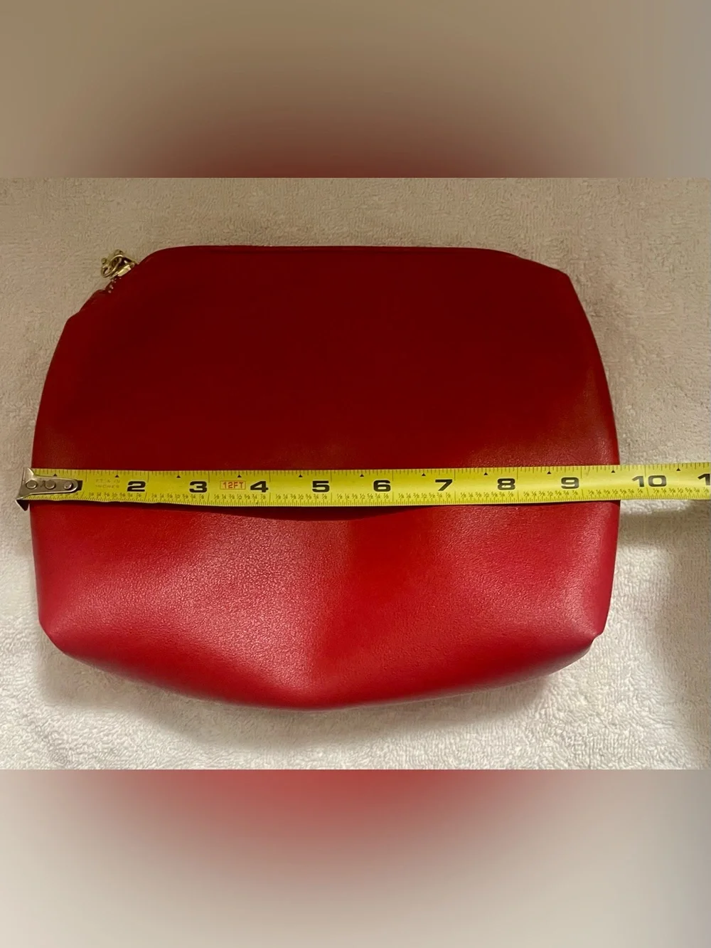 Steve Madden Red Cosmetic Pouch with Gold Hardware